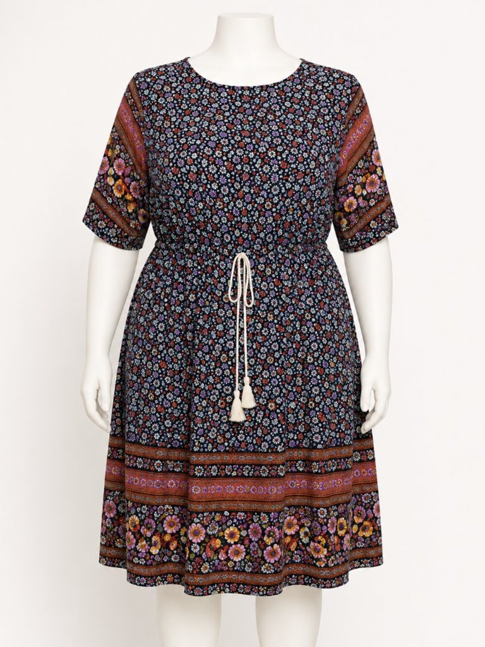 shein boho dresses | | Shein Curve Xl Floral Drawstring Dress Size:XL (US 14-16) 40percent Travel Guide: Harbour Island,
